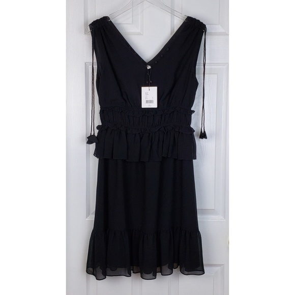 NWT Gibson Latimer ruffle waist vneck Button dress - Picture 2 of 8